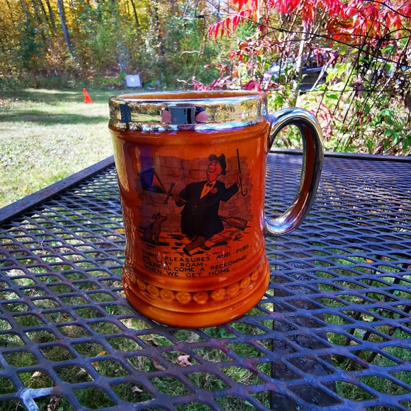 Vintage Lord Nelson Pottery Brown and Silver Kitschy Beer Stein Mug - Picture 5 of 16